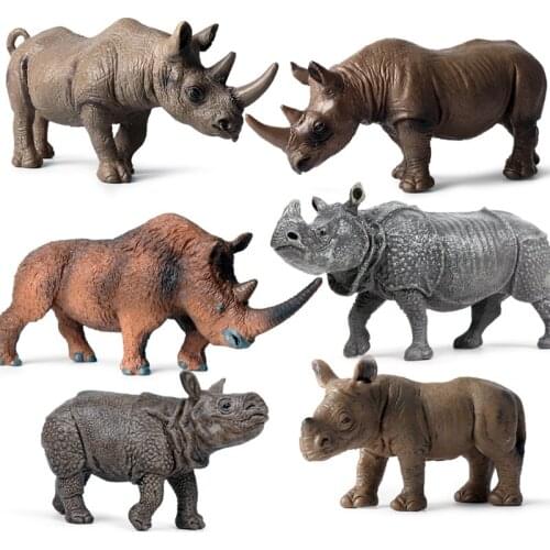 Simulation Hippopotamus/hippo Rhinoceros Figure Collectible Toys Solid Animal Action Figures Kids toys Gift