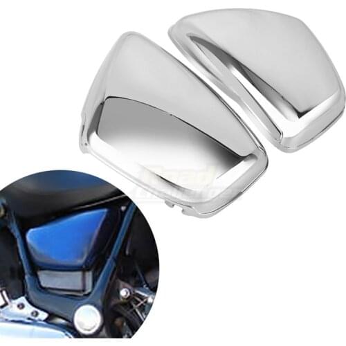 Motorcycle Battery Fairing Cover For Yamaha XV 700 750 1000 1100 Virago 1984-up Side Cover Left & Right Protection Cover Chrome