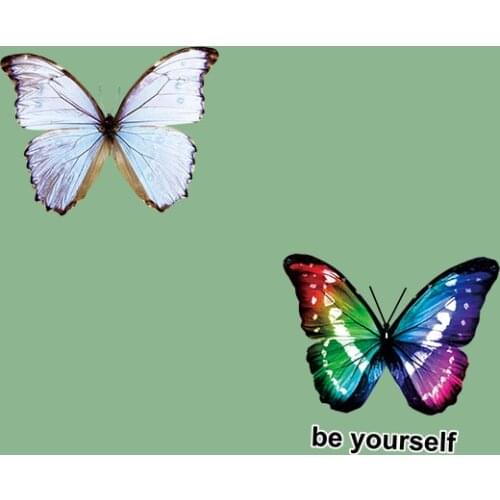 Rianbow Butterfly Clothing Badges Patches Diy Accessory Iron On Clothes Fashion Stickers Heat Transfer Applique On Clothes