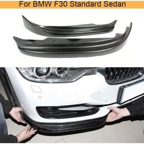 3 Series carbon fiber front bumper lip splitters for BMW F30 Standard Sedan 4 Door 2012 - 2015 Non M Sport 320i 328i 335i 1 Pair