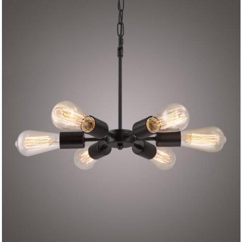 Retro industrial loft pendant lamps creative restaurant bar American Bar Iron 6 heads pendant lights