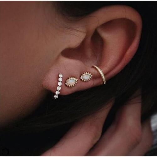 Vercret 925 Sterling Silver Earring For Women Moonstone Stud Earrings For Jewelry Party Gift