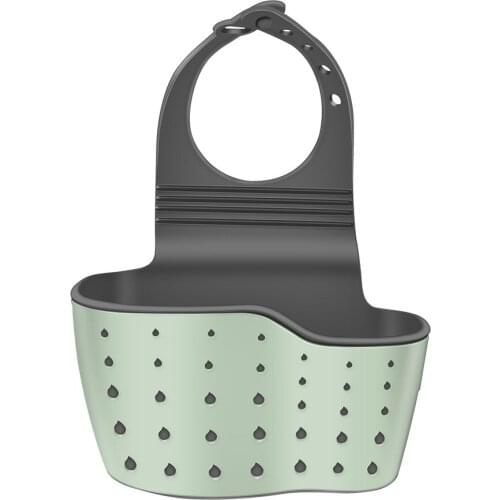 12x22cm PP Sink Drain Basket Kitchen Adjustable Rubber Creative Hanging Hollow Wash Sponge Pool Shelf Kitchen Storage Drain Sink