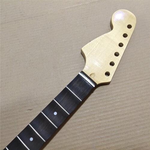 Full scalloped Maple Electric Guitar Neck Replacement 22 Fret Reverse Big head Gloss