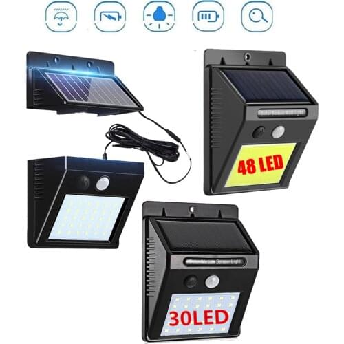 LEDs Solar Powered Lights Wireless Motion Sensor lamp Security Outdoor Waterproof Wall Spotlights Garden Street Path light integ