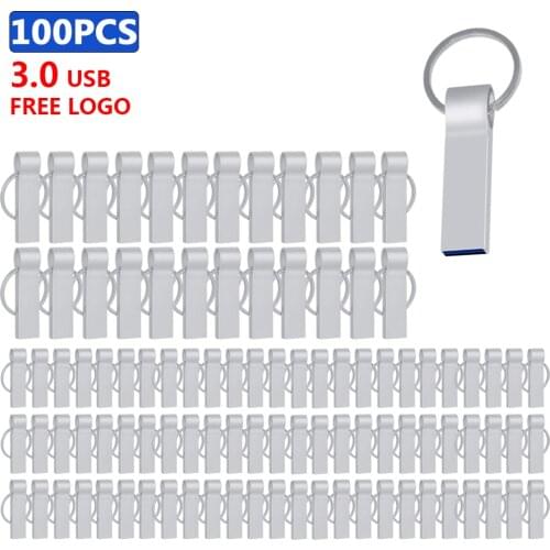 100pcs/lot free Personalize logo Super waterproof USB 3.0 flash Drive 128GB 64GB 32GB 16GB USB Metal Pen Drive USB Memory Stick