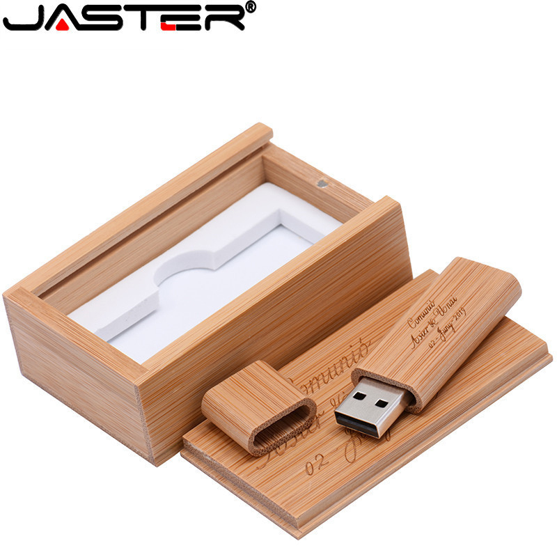 JASTER Wooden bamboo + Wood box USB flash drive pen drive 4GB 8GB 16GB 32GB 64GB флешки usb usb stick