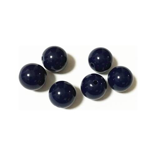 Choose size) 6mm/8mm/10mm/12mm/14mm/16mm/18mm/25mm navy blue color Acrylic Solid Beads for Necklace Jewelry