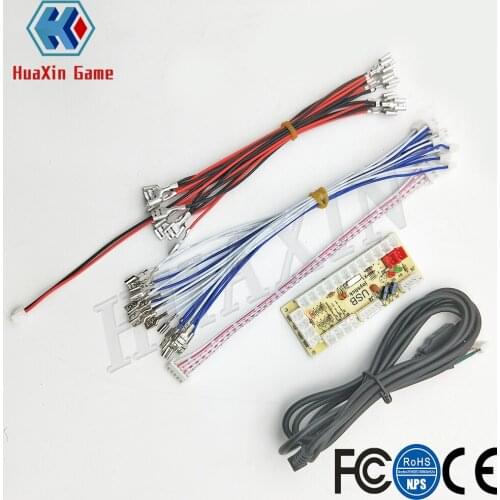 Zero Delay 5V Arcade Game USB Encoder PC To Joystick For MAME Raspberry Pi Retropie Projects Perfect Fit SANWA Parts Led Wires