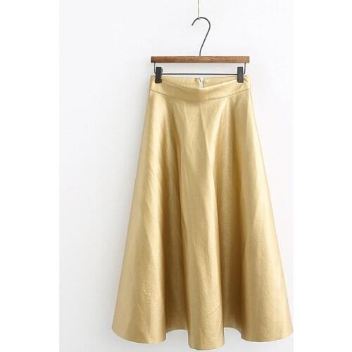 2019 European And American Style Spring Womens Skirt New Bright Eye Metallic Skirt Women