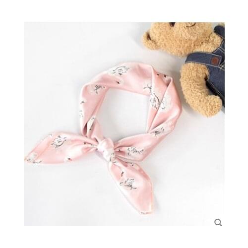 Vintage print white swan pink silk rayon square scarves scarf necktie kerchief hairband headscarves hair jewelry for women