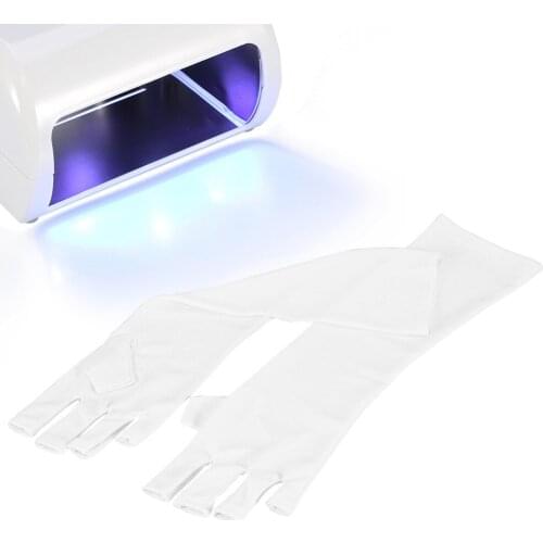 1 Pair White Useful Anti UV Mitt Long Glove for UV Light/Lamp Radiation Protection Manicure Nail Art Dryer Manicure Tools