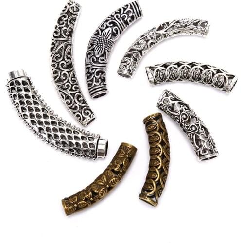 HOT 1PC Retor Metal Hollow Hair Ring Dread Bead Hair Braid Copper Tube Dreadlock Cuffs Jewelry Decoration Accessories