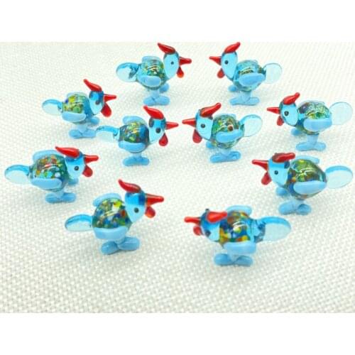 Fashion Cartoon Colored Liuli Mini Animals Charms Hanging Pendant For DIY Jewelry Making Decorations Handmade Accessories 10Pcs