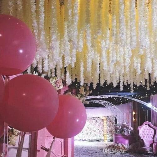 100CM Elegant White Orchid Wisteria Vines Each Strip Silk Artificial Decorative Sik Flowers Wreaths For Wedding Decorations