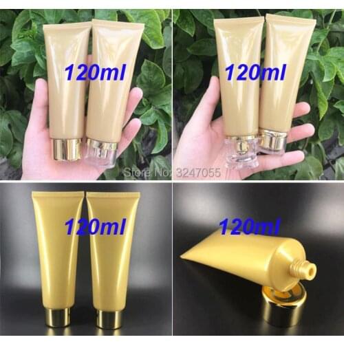 120ml Gold High-end Cosmetic Soft Packing Bottle, Portable Professional Facial Cleanser Squeeze Tube,Cosmetic Emulsion Container