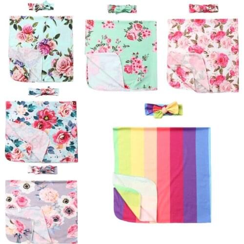 New 2Pcs Baby Boy Girl Cotton Swaddle Wrap Blanket Sleeping Bag Set