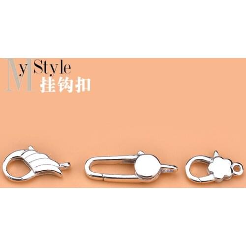 925 silver hook clasp wing flower round clasp connecting clasp hand woven jewelry DIY accessories