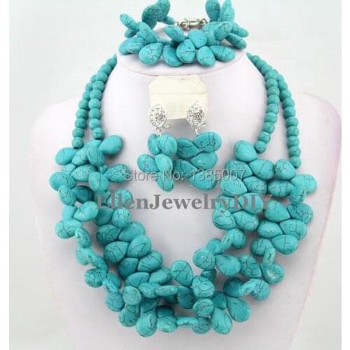 African Jewelry Set Nigerian African Wedding Beads Jewelry Set Beads Necklace Set Free Shipping TL1688