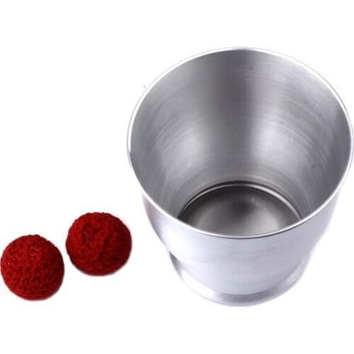 Aluminum Chop Cup (Large Size,Silver) - Magic Tricks Deluxe Wide Mouth Cup And Balls Close Up Magic Props Magnetic Mentalism