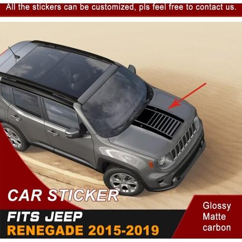 Car Decals 1 Set Hood Bonnet Stripe Graphic Vinyl Cool Sticker Customized Fit For Jeep Renegade 2015 2016 2017 2018 2019