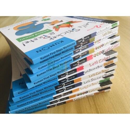 KUMON lets cut paper 12books/set, Picture Books for Kids Children Origami Paper Cut Sticker Handmade Books