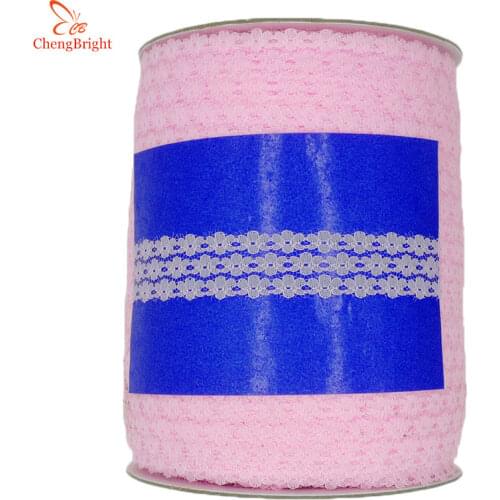 CHENGBRIGHT 300 Yards 25mm Wide Satin Ribbon Floral Pink Lace Rubans Lace Fabric Sewing Accessories Embroidered Clothing