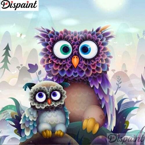 Dispaint Full Square/Round Drill 5D DIY Diamond Painting "Cartoon owl" Embroidery Cross Stitch 3D Home Decor A10791