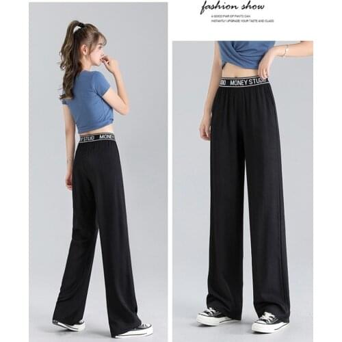 Large size long loose and thin ice silk slacks jeans suitable for tall girls plus size clothes