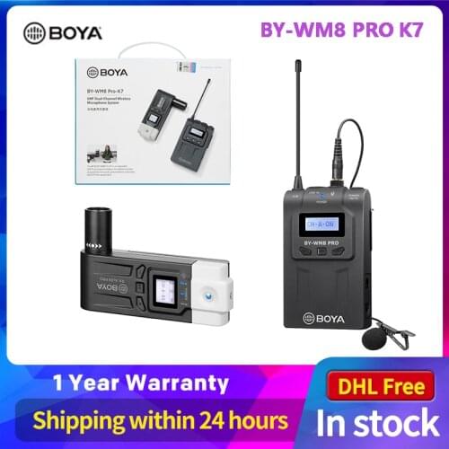 BOYA BY-WM8 Pro-k7 UHF Dual-channel Wireless Microphone System for live vocals presentations interviews ENG/EFP film production