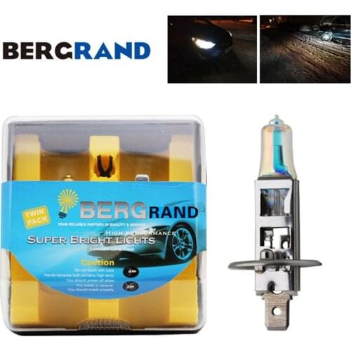 2PCS H1 55W Halogen Lamp Xenon Rainbow Blue 12V 3700-3800K Head Lamp Headlight Bulb Fog Lights Quartz Glass Car Light