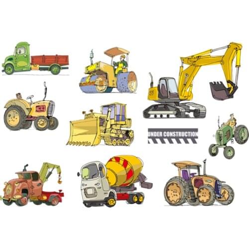 Compact car Stickers On Kids Clothes Diy Iron On T-shirt Patches Washable Iron On Decals Jean Patches