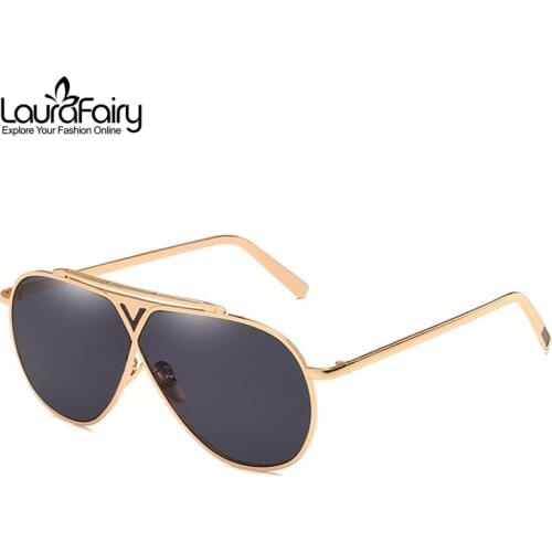 Laura Fairy New Design Pilot Sunglasses Men Fashion Pink Blue Gradient Lens Sunglasses Women Men Glasses Eyewear lentes de sol