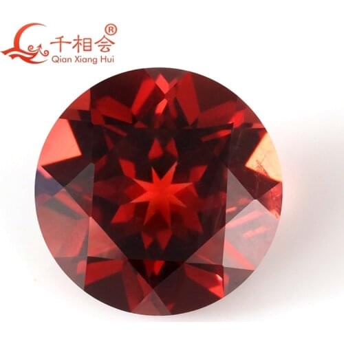 Machine cut round shape natural cut beautiful Natural red garnet gemstone