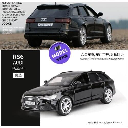 Audi Rs6 Alloy Car Model 1:36 Simulation Car Model Ornaments Can Open The Door Boy Metal Rebound Toy Car Crock King