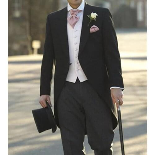 New Design Men Suits For Wedding Prom (Jacket+Pants+Vest) Slim Fit Men Suit Set Bridegroom Best Man Groom Tuxedos Tailcoat