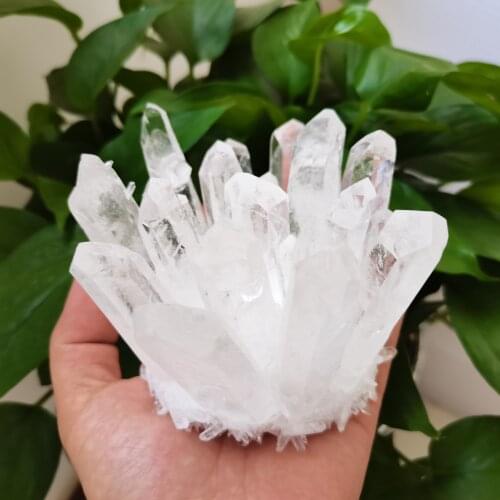 Natural White Crystal Cluster Quartz Crystal Health Healing Reiki Stones Crystal Point Specimen Home Decoration Crystal wand