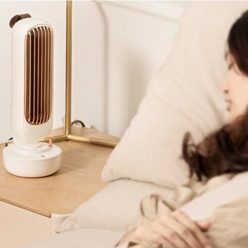 2021 New Air Conditioning Fan Multifunctional Desktop Silent Air Cooler Humidifier Home Office USB Leafless Cooling Fan