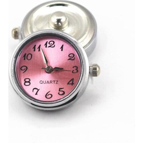 Wholesale 10Pcs/lot Pink Glass Watch Snap Buttons Charms Fit 18mm/20mm DIY Snap Bracelet Replaceable Buttons DIY Jewelry