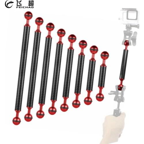 D20.8mm Carbon Fiber Float Arm Light Tray Buoyancy Tube 1" Dual Ball Adapter for GoPro 9 8 Camera Underwater Diving Photography