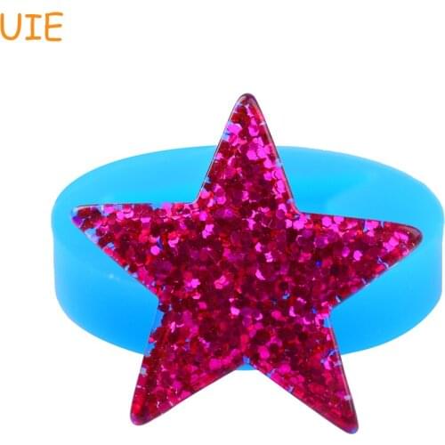 PYL420U 38mm Star Silicone Mold - Cupcake Topper, Fondant Craft, Polymer Clay, Candy, Gum Paste, Resin, Cookie Biscuit, Jewelry