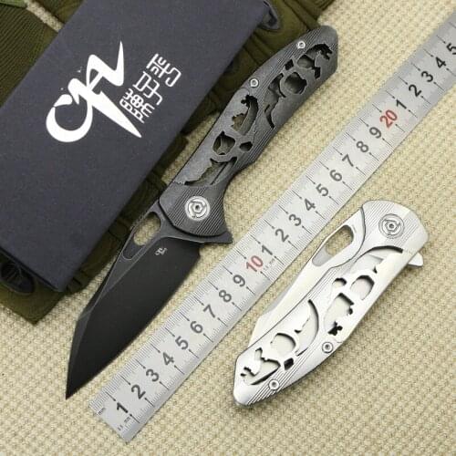 CH3515 Flipper folding knife S35VN Blade ball bearings TC4 Titanium handle camping hunting pocket fruit Knives EDC tool