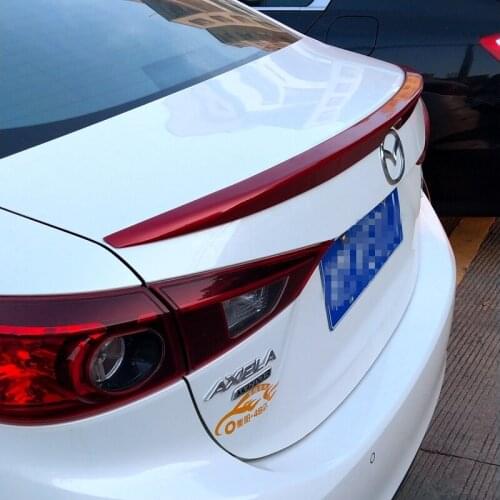 Use For Mazda 3 2018--2014 Year Spoiler Sport ABS Plastic Carbon Fiber Look Rear Trunk Wing Car Body Kit Accessories