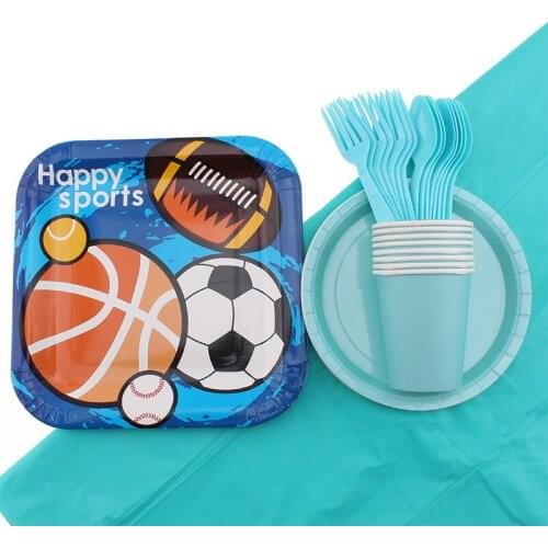 Ball Game Tableware Theme set Birthday Party Childrens Day Party Decoration Supplies Disposable Cup Plate Napkin Tablecloth