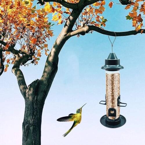 Tube Birdfeeder Transparent Weatherproof Attracting Birds Feeding Station Bird Watching Planter Outside Garden Porch