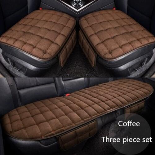 3PCS/Set Universal Comfortable Square Soft Cotton Car Seat Cushion Front Back Seat Covers Auto Chair Pad Mat Car Supplies