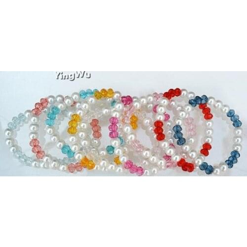 Yingwu 100pcs Lot Handmade Womens Crystal Glass Beads Stretch Bracelet Femme Bangle Bracelets Women Wrap Jewelry Wholesale
