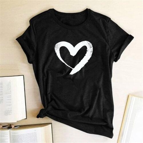 Women T Shirts LOVE Print Short Sleeve Couple TShirts Love Trending Tops Tees Shirt Female for Girls Ladies Gift Ropa Mujer