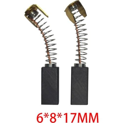 10 Pcs Carbon Brushes 6x8x17mm Power Tools Spare Parts for Electric Motors Angle Grinder
