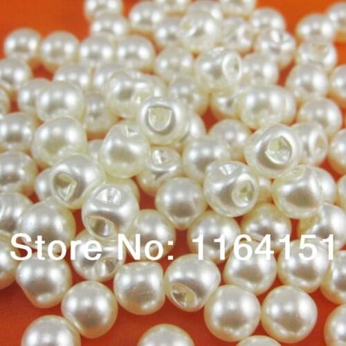 100pcs Pearl Buttons 6mm Round Button Craft Buttons Bulk Scrapbooking Products DIY Accessories sk0220